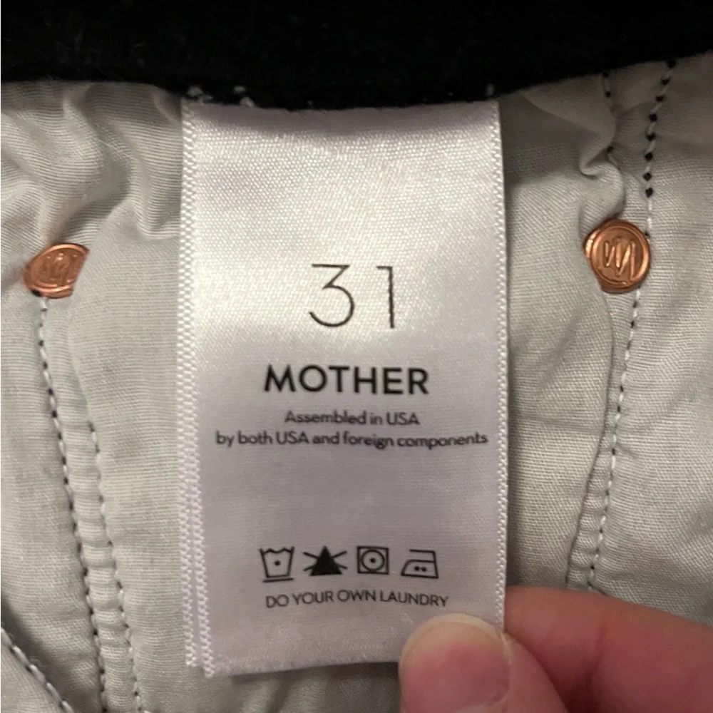 Mother Straight Leg Black Jeans With Paint Splatter Design - Picture 3 of 4